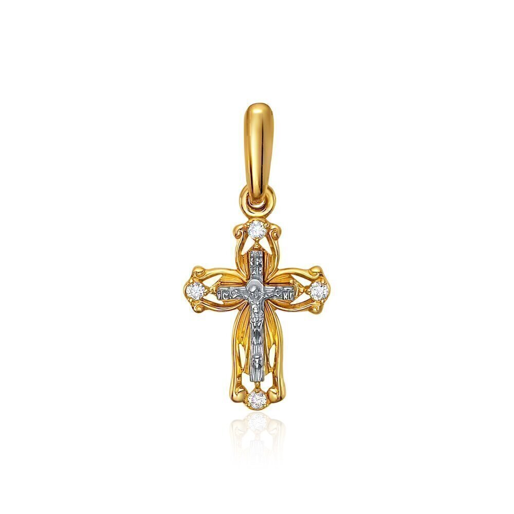 Купить Крест из желтого золота с бриллиантом (2002)